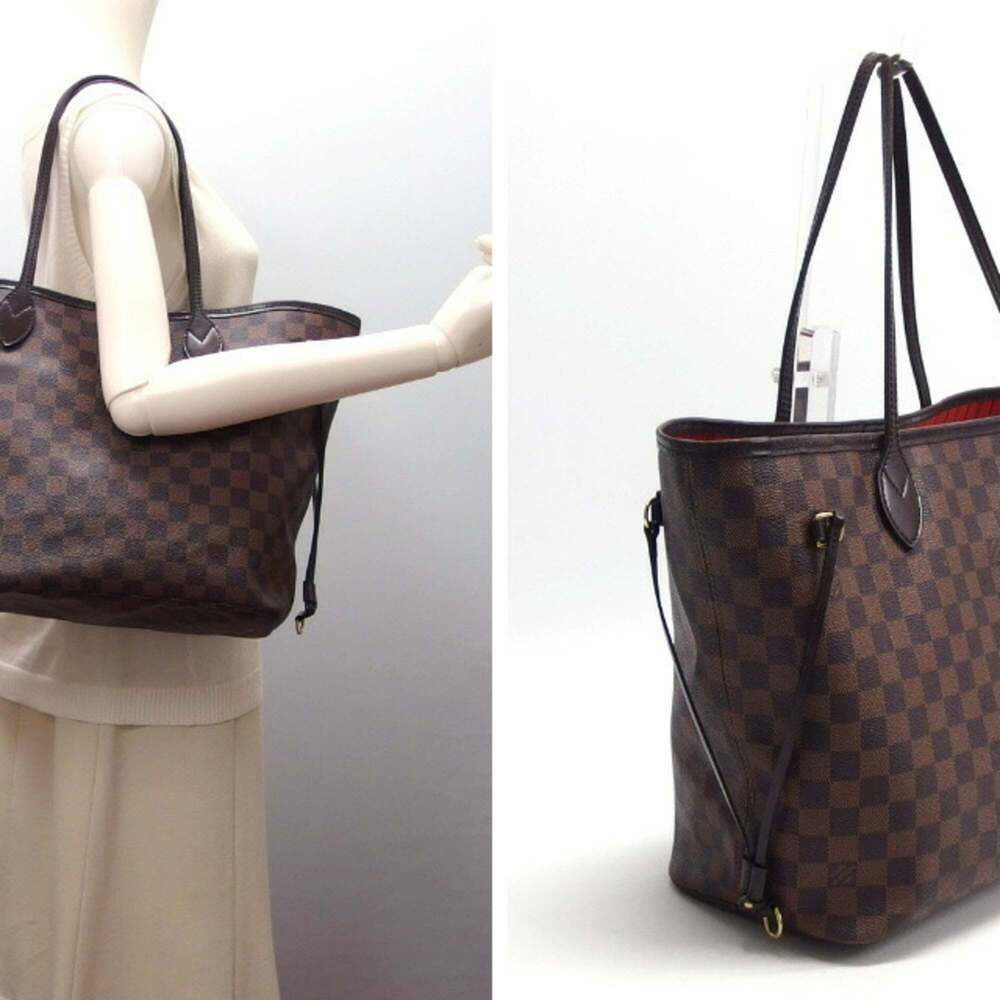 LOUIS VUITTON Authentic Brown Damier Neverfull MM Shoulder Bag - Picture 3 of 12